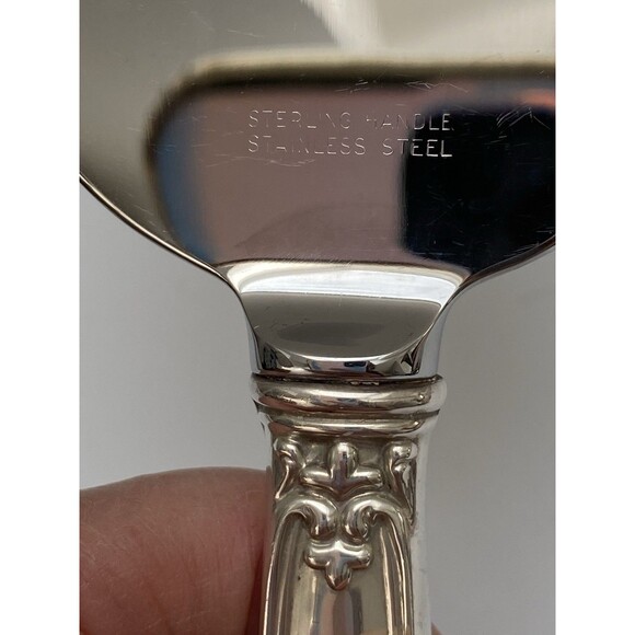 Antique STERLING SILVER Handle Pastry Server Dessert Cake Pie Stainless Blade - Picture 5 of 6